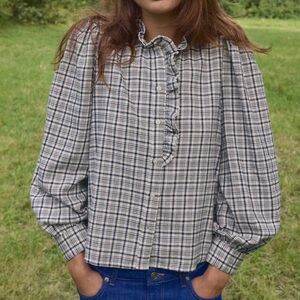 H&M ruffle collar blouse